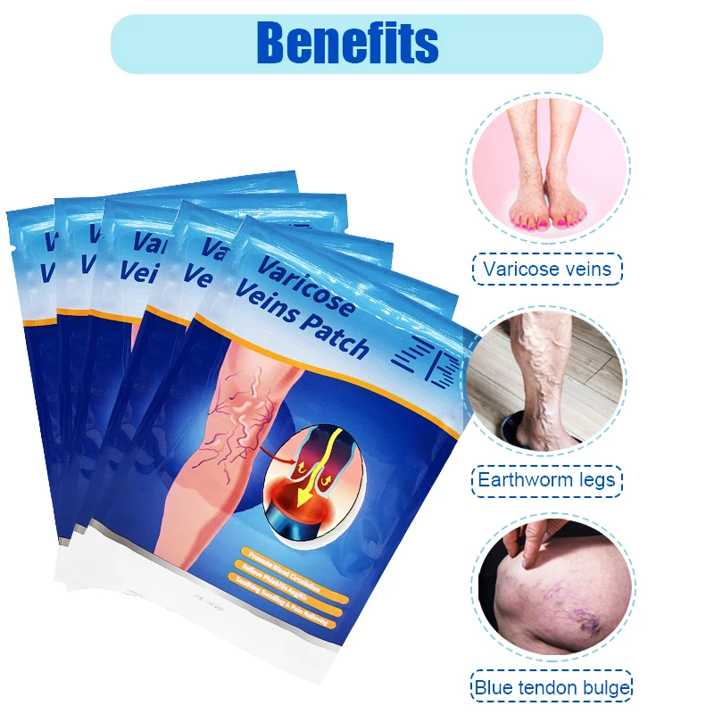 6/12PCS ZB Chinese Herbal Varicose Veins Cure Patch Legs Pain Relief Plaster Spider Varicosity Angiitis Removal Phlebitis Treat | Красота и