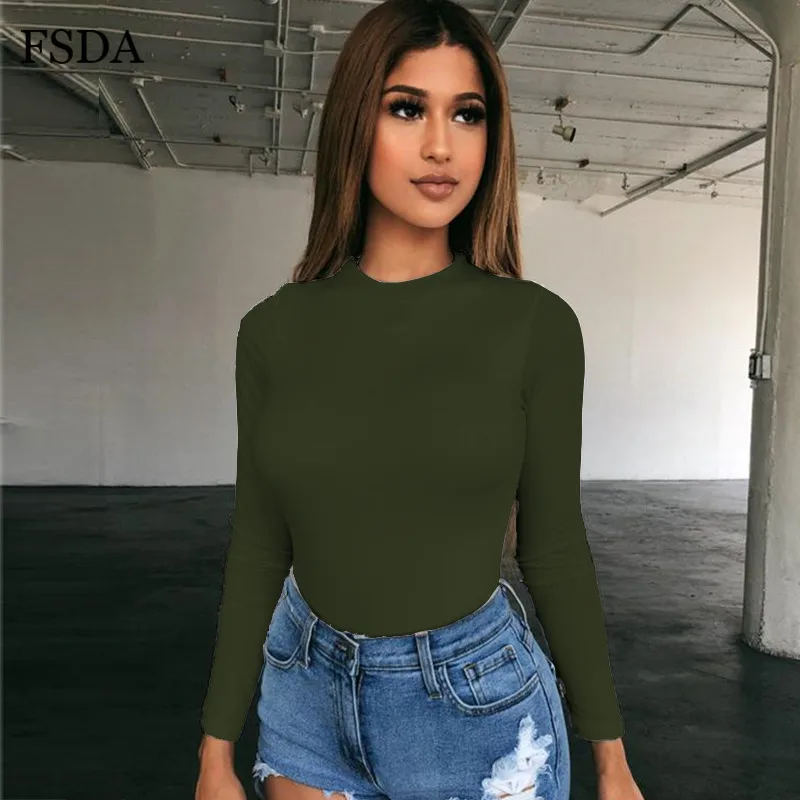 FSDA/повседневное белое боди с круглым вырезом и длинным рукавом для женщин; сезон осень-зима; Топ; Мода года; черные пикантные вечерние уличные боди