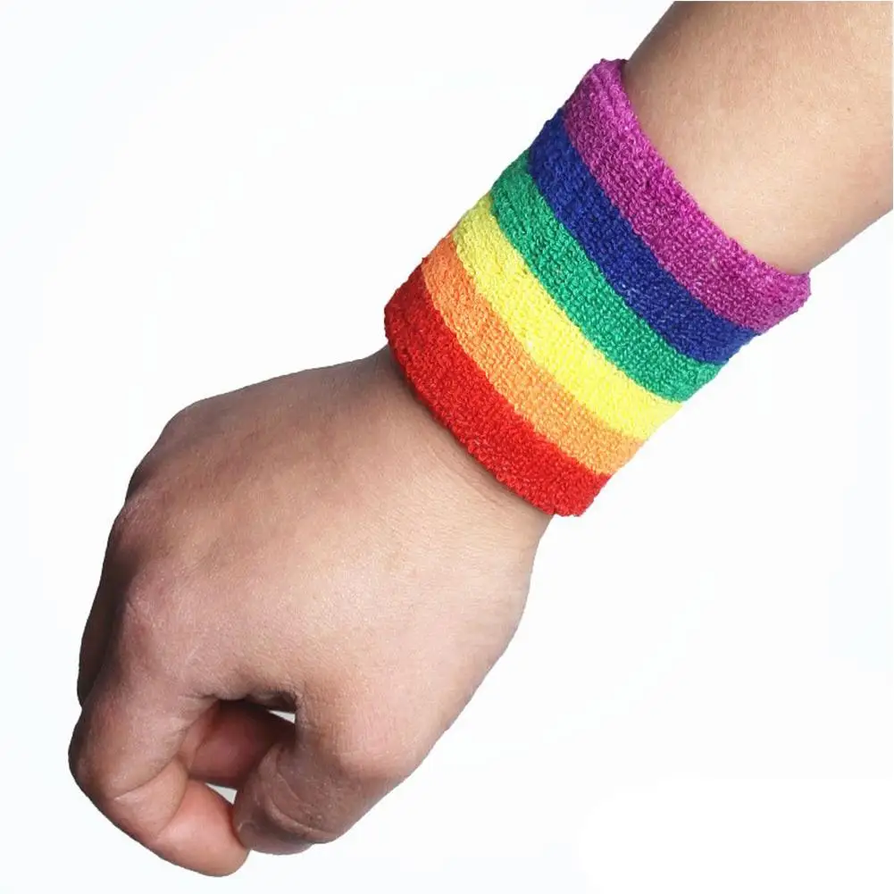 1 пара разноцветных поглощающих пот спортивных полотенец эластичные повязки на