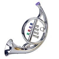 4 tones children electroplate french horn musical instruments toy school play education christmas birthday gift silver golden