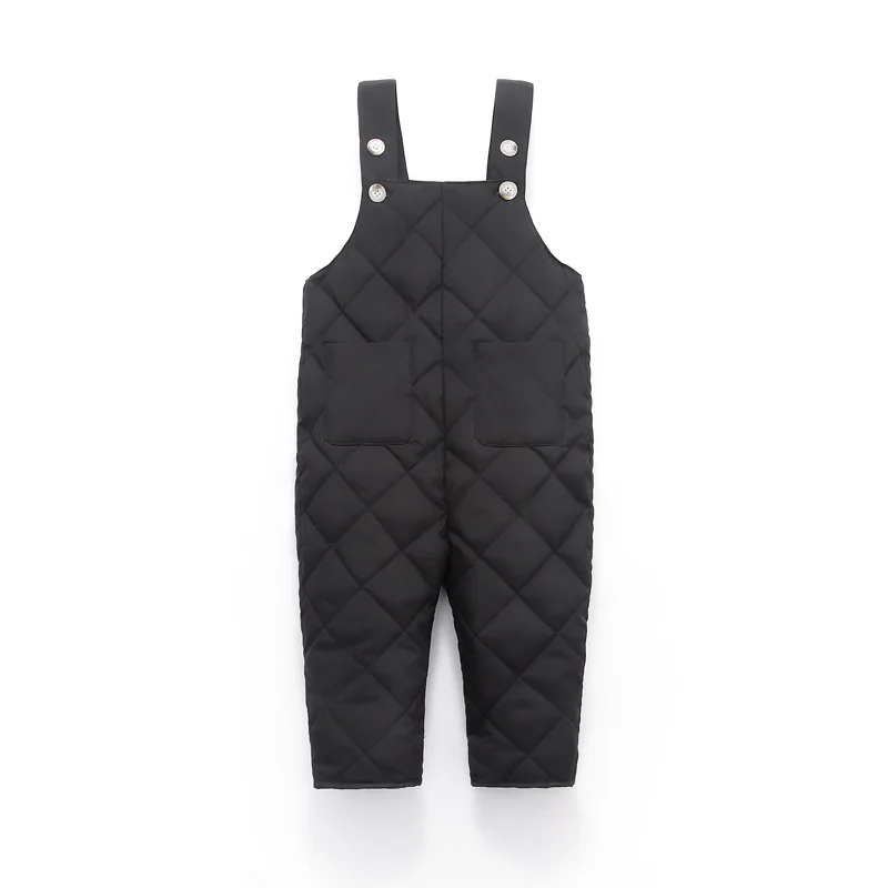 2019 г. Зимние теплые комбинезоны для маленьких девочек и мальчиков детские штаны с