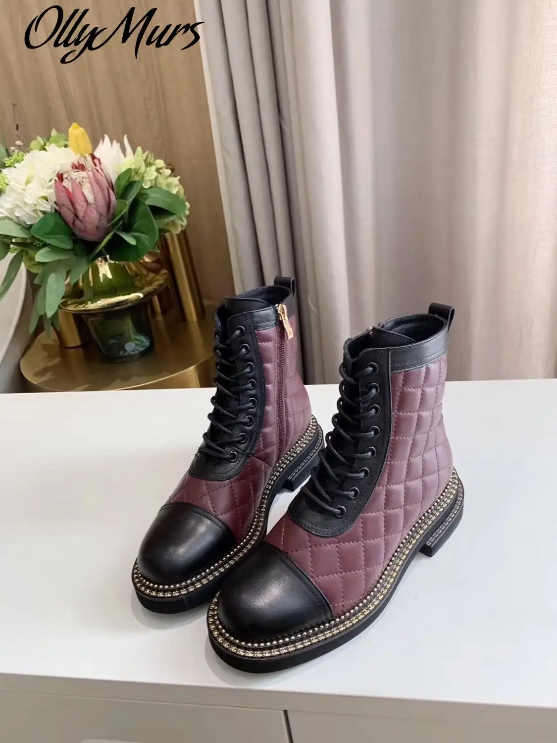 

Ollymurs Shoes For Women Boots Fashion Women Platform Red Boots Luxury Brand Genuine Leather Winter Shoes
