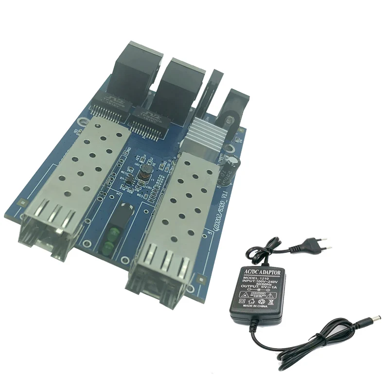 Ethernet-коммутатор для подключения оптоволоконного кабеля 2 RJ45 UTP SFP