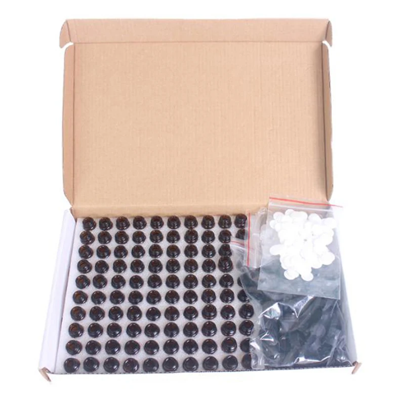 Флакон Янтарный стеклянный для эфирного масла 100 шт./компл. 1-3 мл с отверстием