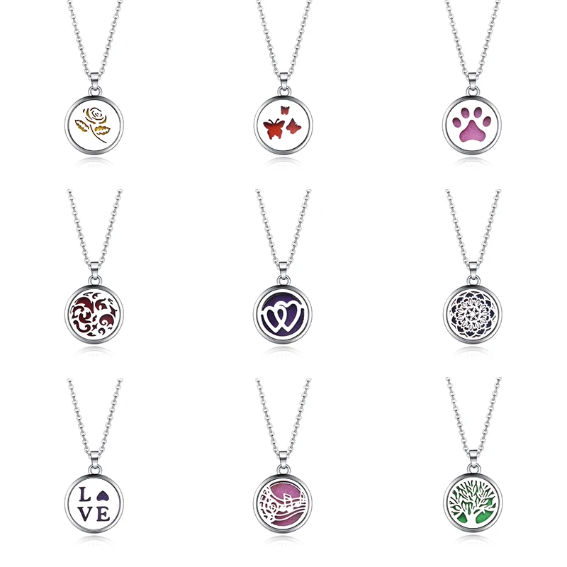 

Fashionism Cat butterfly Aromatherapy Diffuser Necklace Jewelry Perfume Locket Pendant Essential Oil Scent Locket Women Necklace
