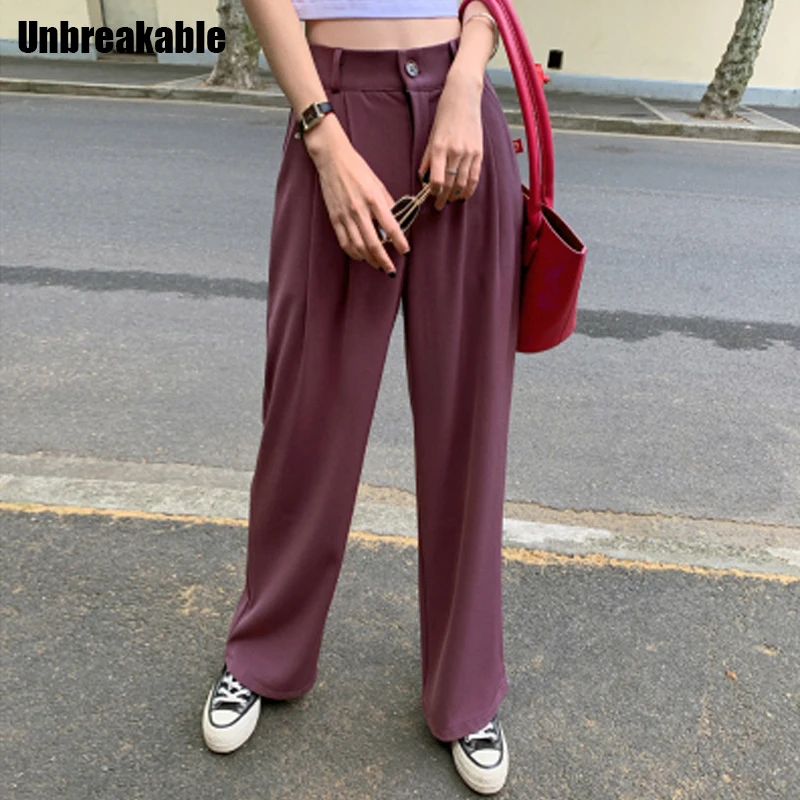 

New Plus Size High Waist Suit Pants Women Casual Loose Straight Wide Leg Pants 2020 New OL Female Trousers Pantalon Mujer Pants