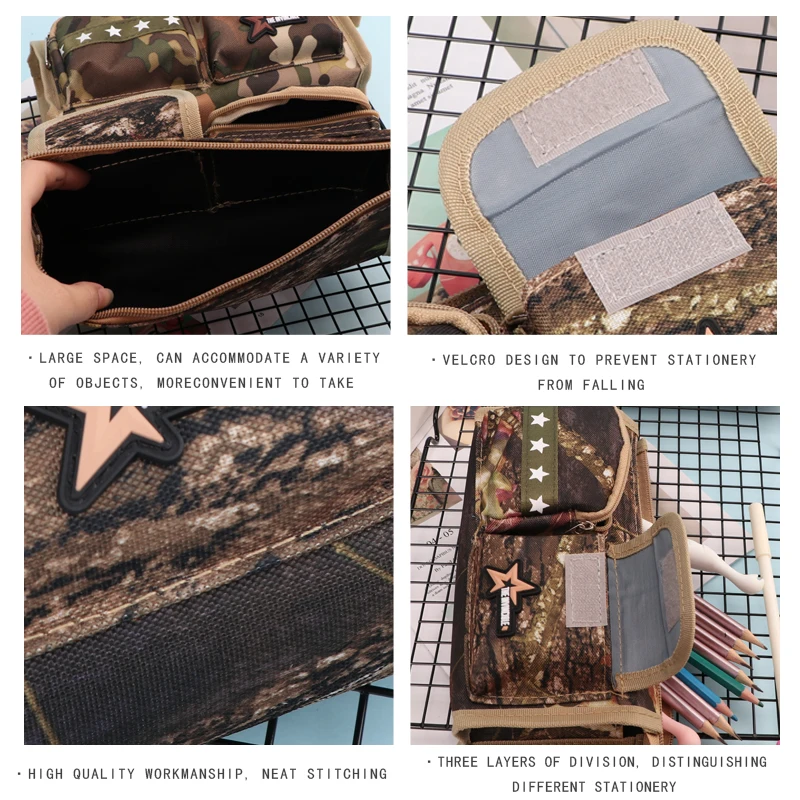 Крутой Камуфляжный Мульти Карманный Большой Емкости Прочный Звездный на молнии