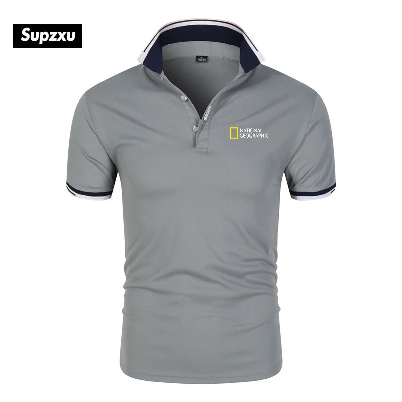 

2021 new summer high-quality men's Polo shirt casual business social short-sleeved men's shirt stand-up collar printing Polo shi
