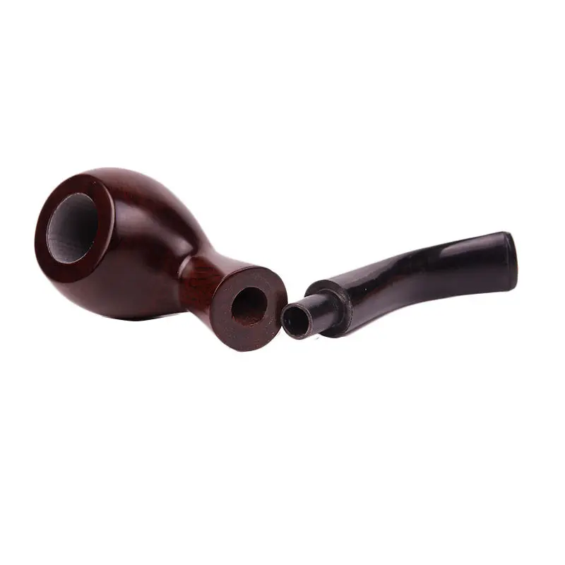 

Best Ebony Wood Pipe 9mm Filter Smoking Pipe Chinese Style Tobacco Pipe Handmade Bent Wooden Pipe Smoke Tool