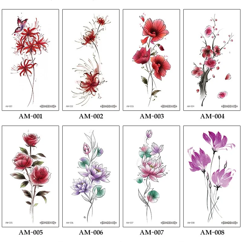 Татуировка Акварельная женская одноразовая Временная водостойкая наклейка для