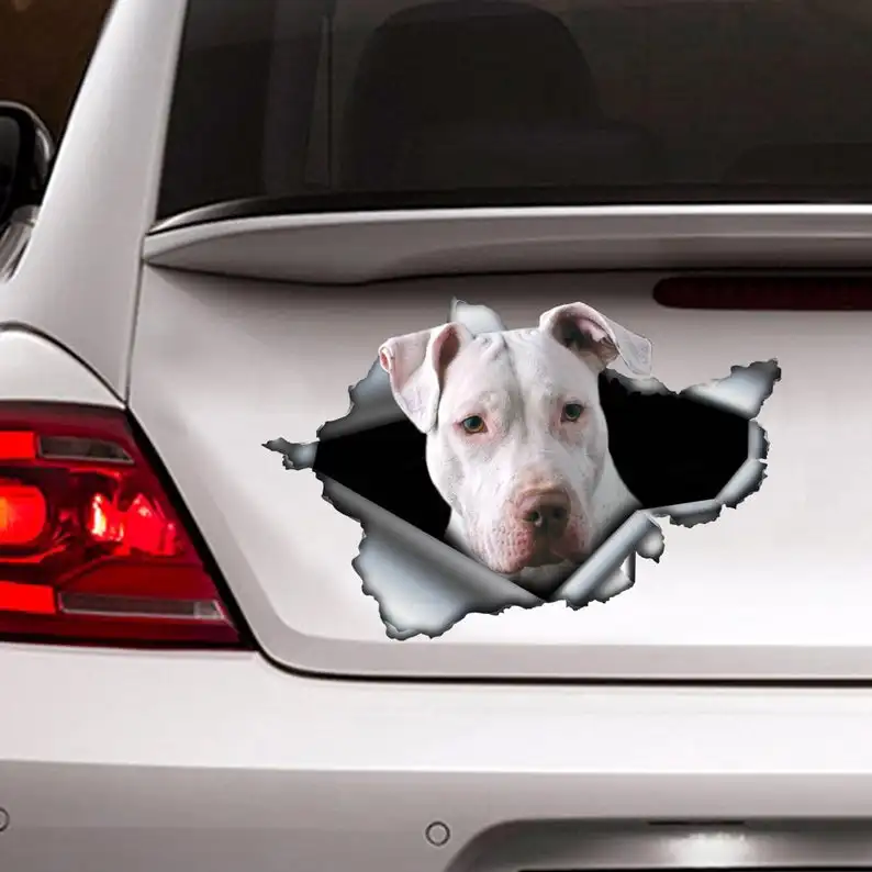 

2021 белая наклейка pitbull, украшение автомобиля, автомобильная наклейка, виниловая наклейка, белая наклейка pitbull
