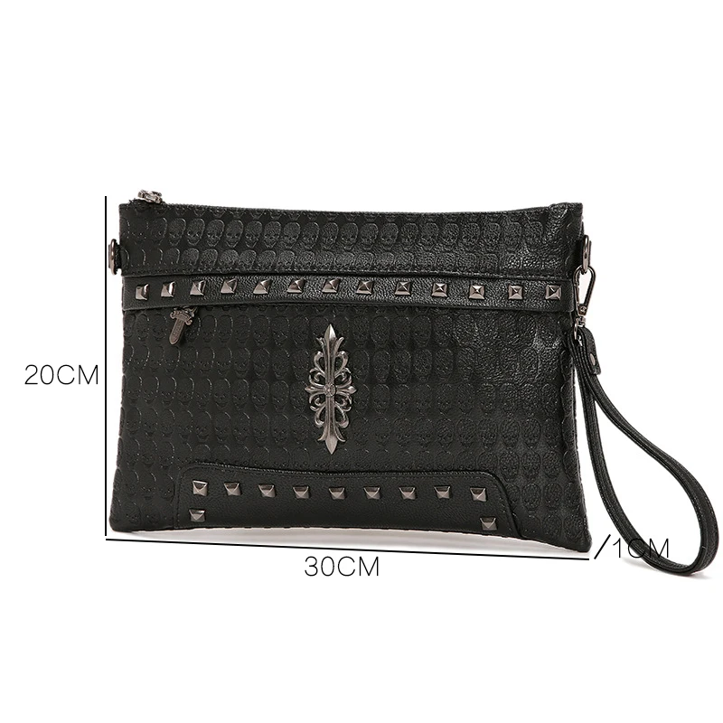 Youda модный дизайн заклепки украшения мужской клатч хип хоп Стиль Уличная Сумка