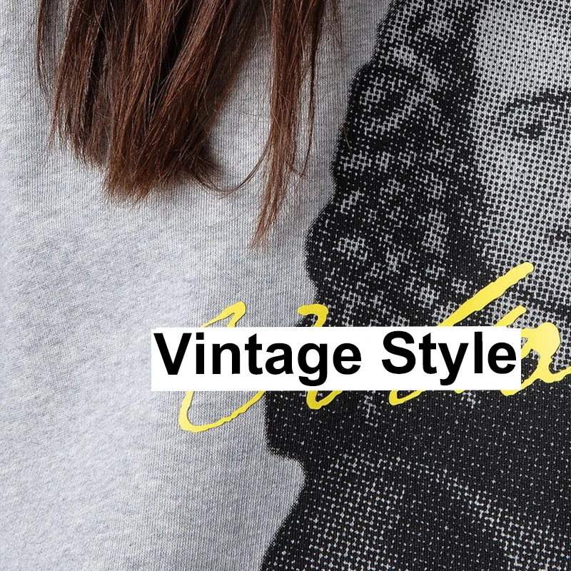 

Character Portrait Graphic Sweatshirt Autumn Women Long Sleeve Round Neck Cotton Retro Pullover Casual Vintage Classic Hoodies