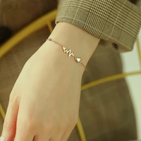 21cm stainless stee bracelets for women rose gold japanese korean style small fresh ecg love jewelry 2021 trend woman