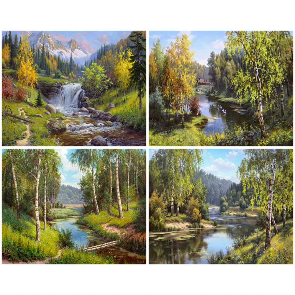 

DUTEY 5D DIY Diamond Painting Landscape Tree Cross Stitch Kit Full Drill Embroidery Mosaic Handmade Art Gift Home Decoration