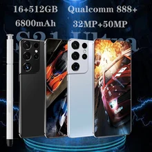 Smartphone S21 Ultra 5G Global Version 16GB 512GB Android 11 Gaming Phone Qualcomm 888 Celular 6800mAh 6.7 Inch Cellphone 4G (1)