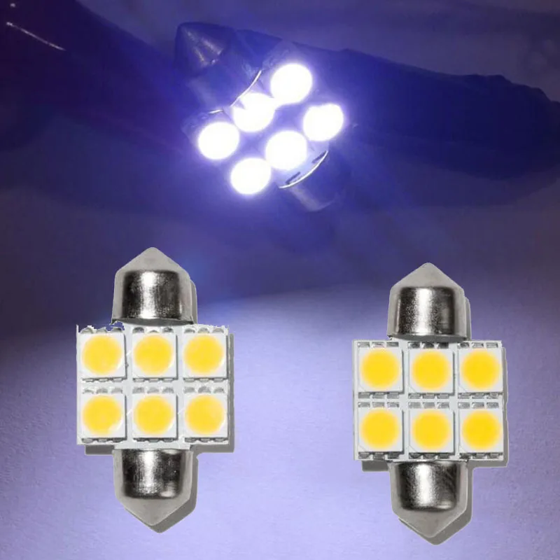 

31 мм белый 6SMD купольная гирлянда карту интерьер светодиодный светильник DE3175 3022 3021 1xC1