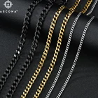 Панцирное ожерелье из нержавеющей стали в стиле хип-хоп панк для мужчин и женщин, черные и золотые бриллиантовые цепи, твердый металлический рэпер, ювелирные изделия, подарки