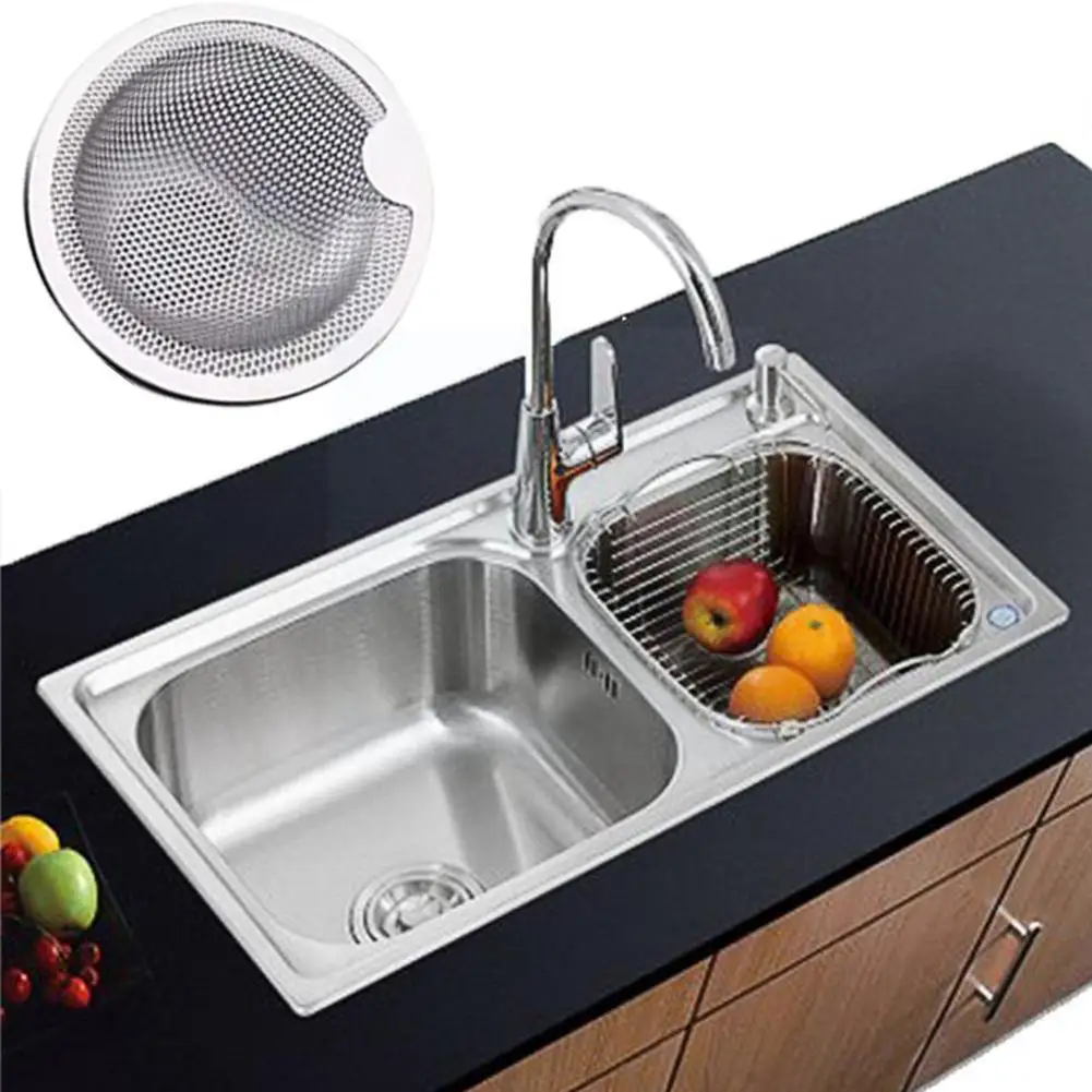 

1 шт., стальной фильтр для кухонной раковины, фильтр для слива, ванна, 3 пробки, ловушка, размер Z7R8, слив для волос, душ, пол для дома Ne U6R2