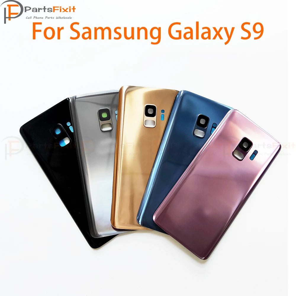 

S9 задняя крышка батарейного отсека с объективом камеры для Samsung Galaxy S9 задний корпус с объективом камеры и клейкими задними стеклянными дета...