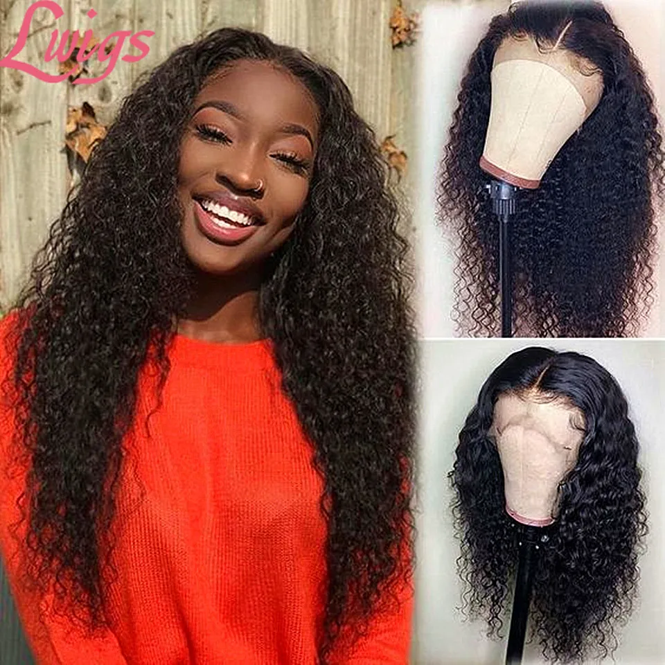 Дешевый бразильский кудрявый парик на сетке спереди вьющийся из человеческих