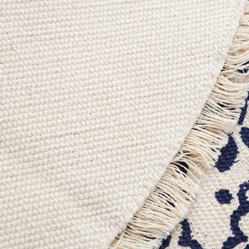 RFWCAK Retro Bohemian Round Carpet Hand Woven Cotton Linen Tassel Rug Living Room Bedroom Floor Mat Sofa Cushion Home Decoration | Дом и сад
