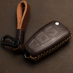 1 Pcs Genuine leather Car key Case Key Cover For Ford Focus 3 4 MK3 MK4 Kuga Edge Mondeo Fusion Escape Ecosport Fiesta