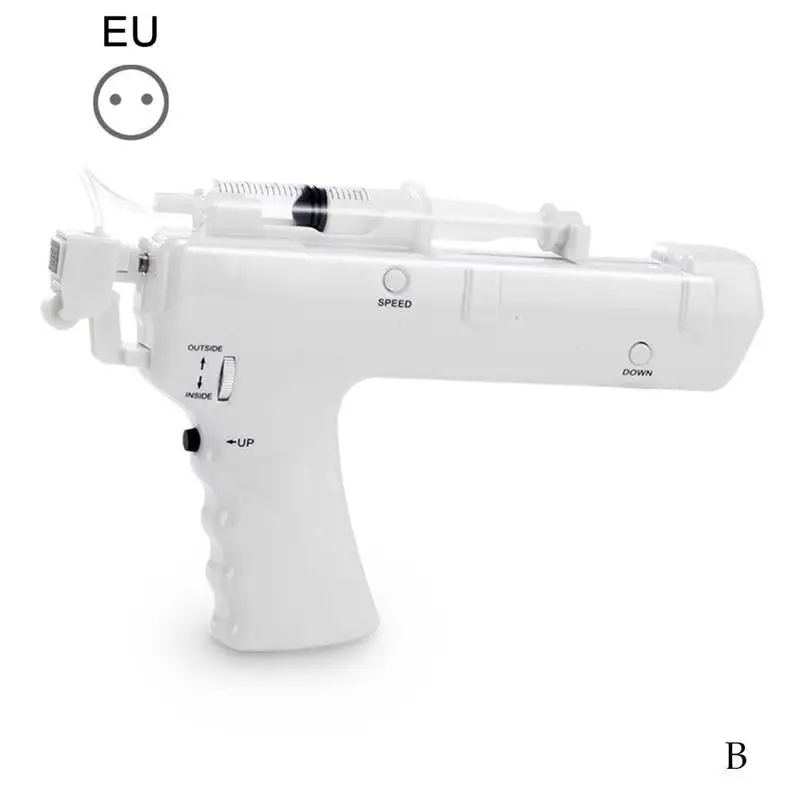 EU plug Пистолет для инъекций воды, инструмент для ухода за кожей лица, мезотерапия, увлажняющий, омоложение, игла для использования - Цвет: EU plug