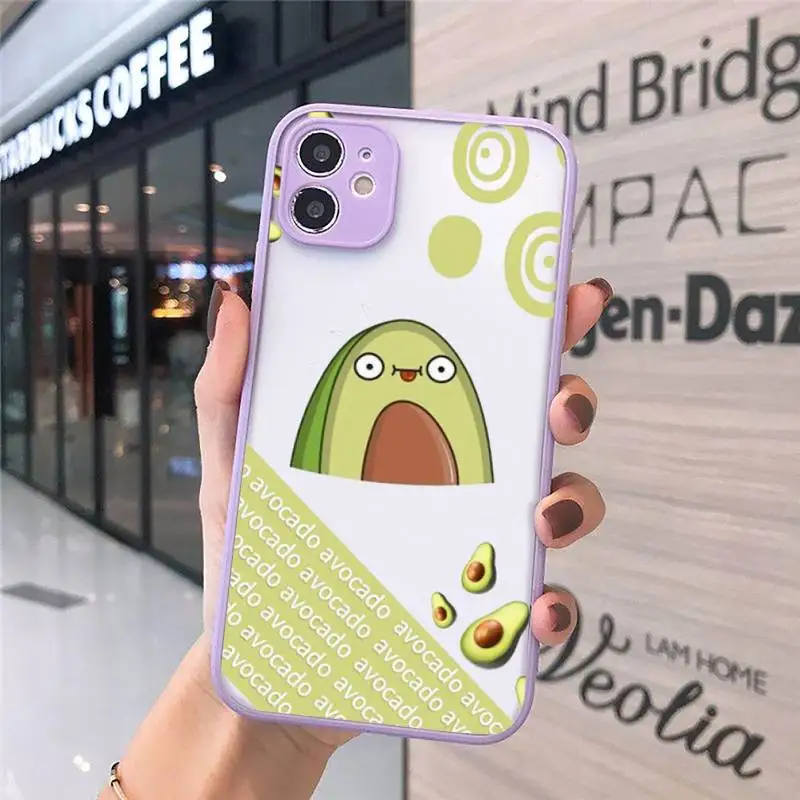 

avocado aesthetic Gteen Fruit Phone Case Matte For iPhone 12 Mini 11 Pro XR XS Max 7 8 Plus X Hard PC Back Cover