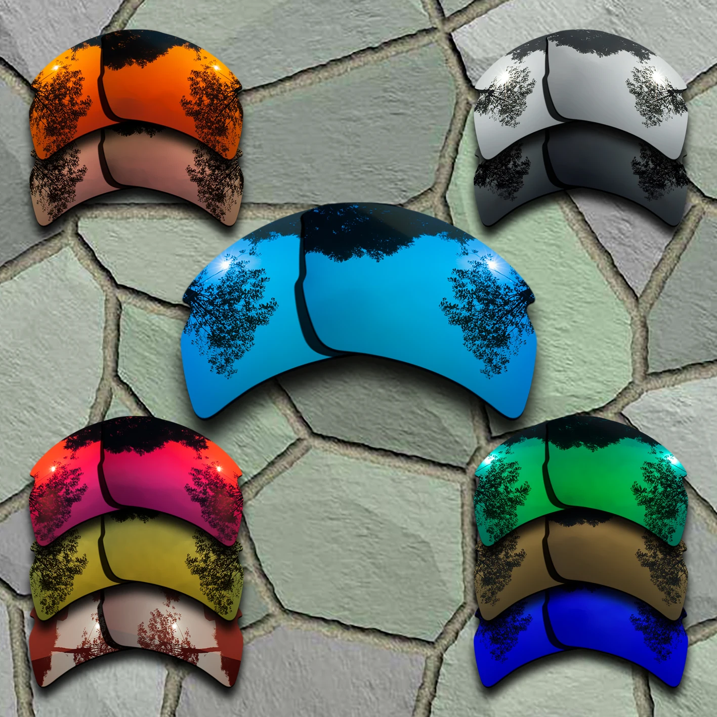 24K Золотые Зеркальные и полуночные солнечные зеркальные поляризованные Сменные