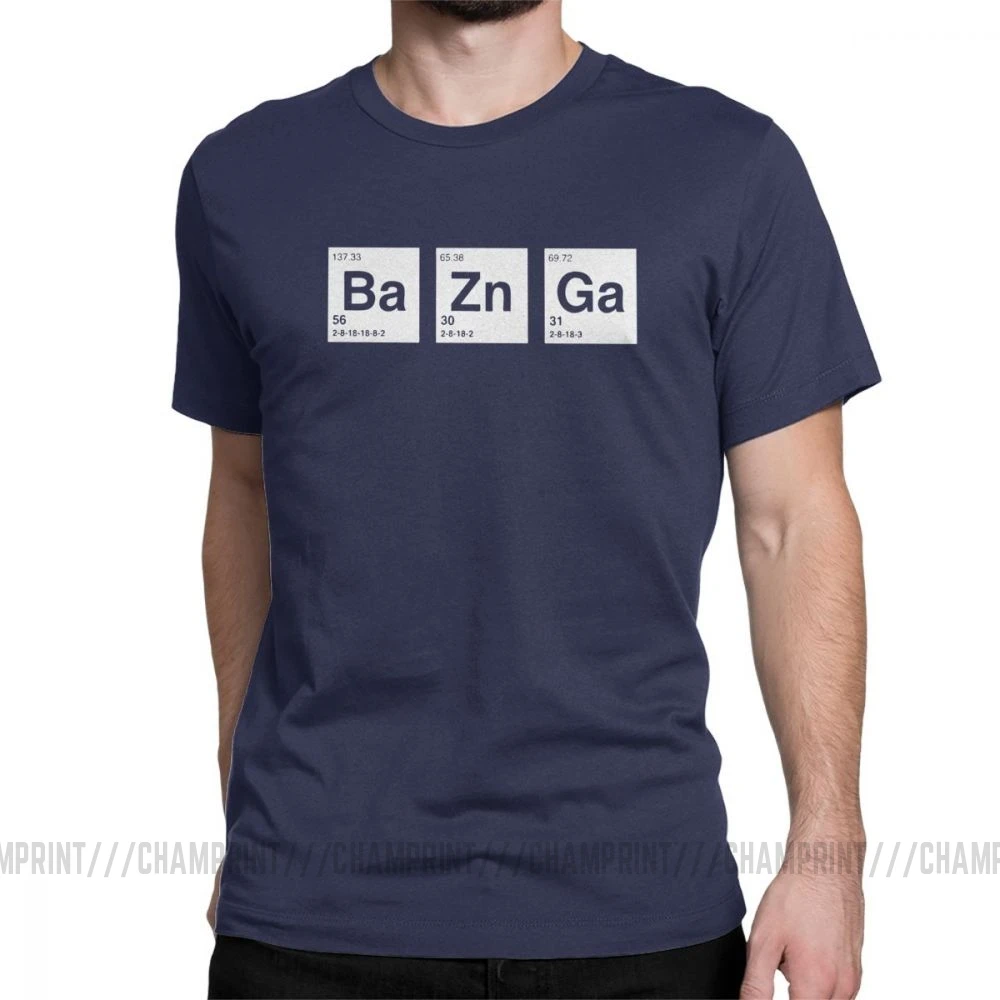 Мужские футболки с надписью «The Big Bang Theory Breaking Bad Bazinga», топы Sheldon Cooper Geek TBBT, футболка с коротким рукавом, футболка с идеей подарка - Цвет: Тёмно-синий