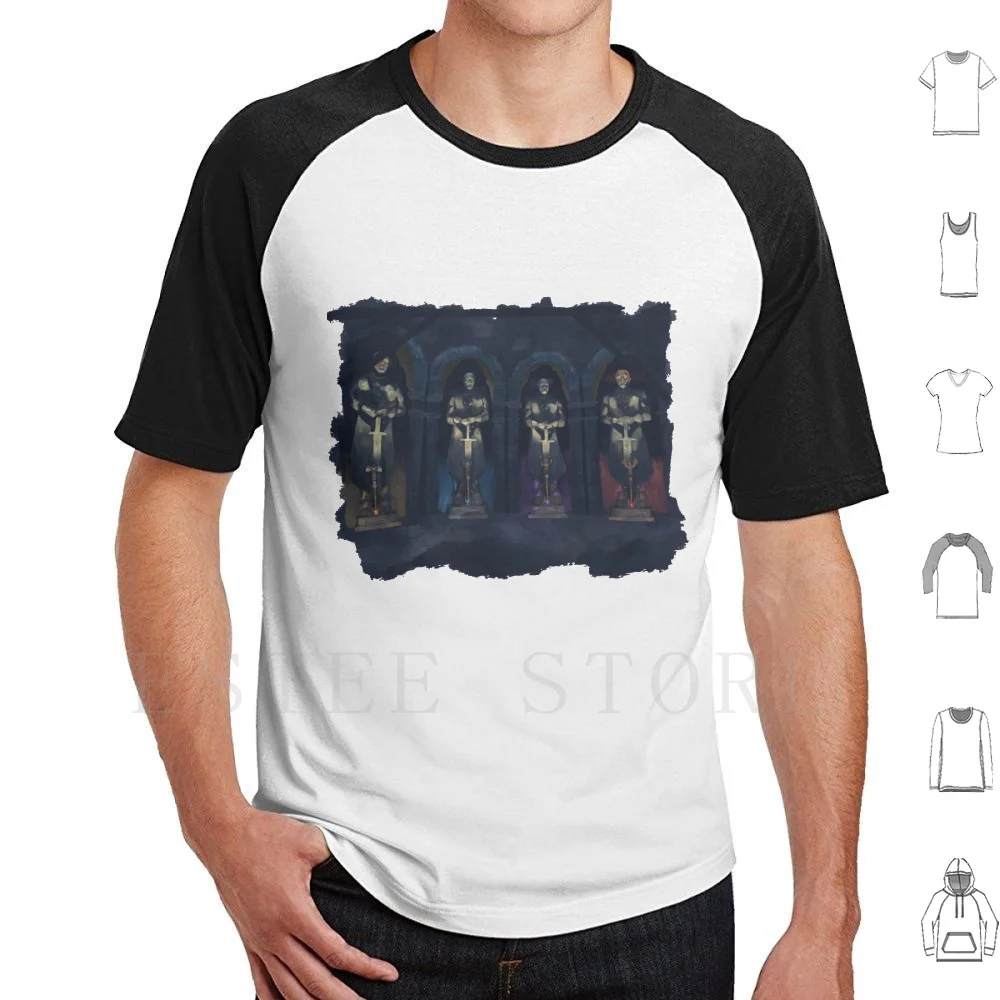 Follow The Steps T Shirt Men Cotton 6Xl Black Ops Zombies Origins Video Game Game Colors Staffs Staff Statue Statues Swords