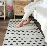 Nordic Modern Thick Area Rug Hand Woven Cotton Linen Carpets Tassel Bedside Rug Geometric Floor Mat Living Rooms Bedroom