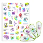 2022 новые 3D Цветочные геометрические наклейки для ногтей с акриловой гравировкой рельефные 3D переводные наклейки декоративные аксессуары DIY дизайн