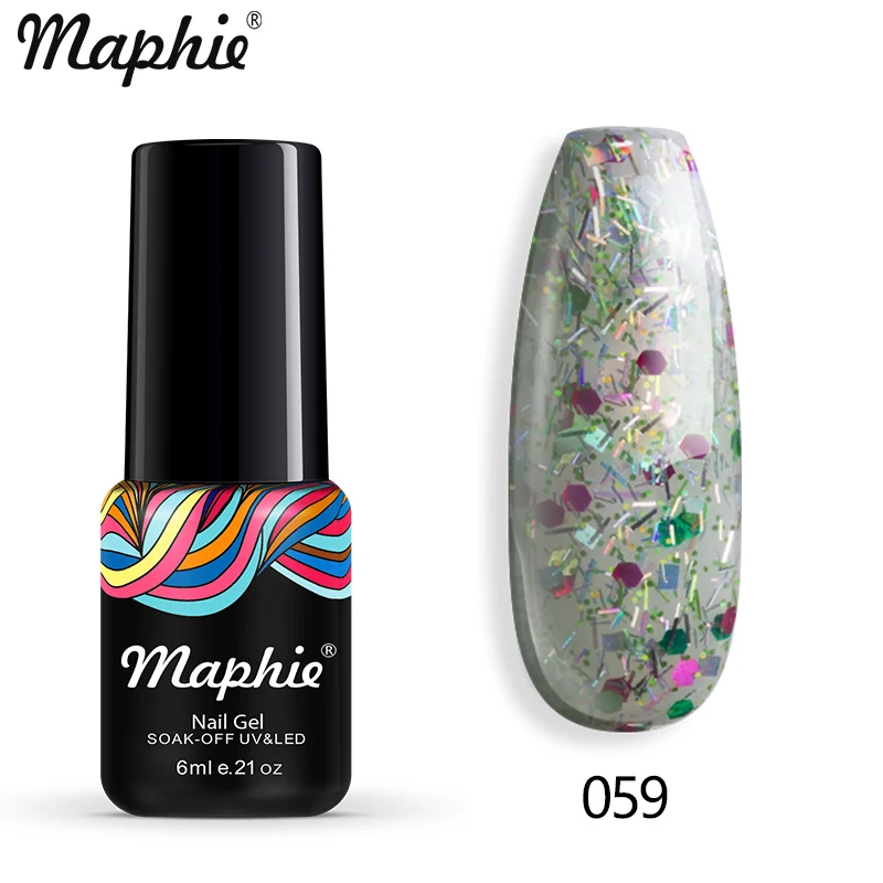 059 Maphie бриллиантовый блеск с ультрафиолетовым свечением Гель-лак для ногтей мерцающий декор с блестками Блестящий лак для ногтей полуперманентный лак Led синий гель для ногтей - Цвет: 059