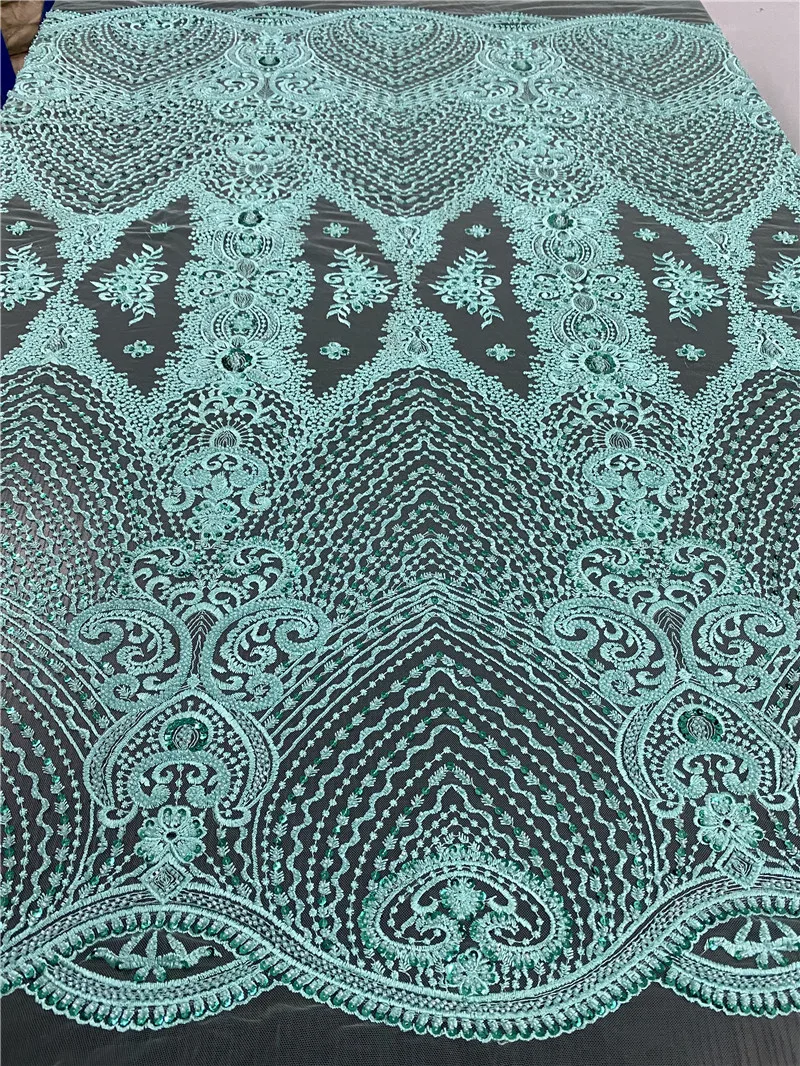 Красный цвет бисером кружева для Нигерии Свадебная одежда Кружева Французский