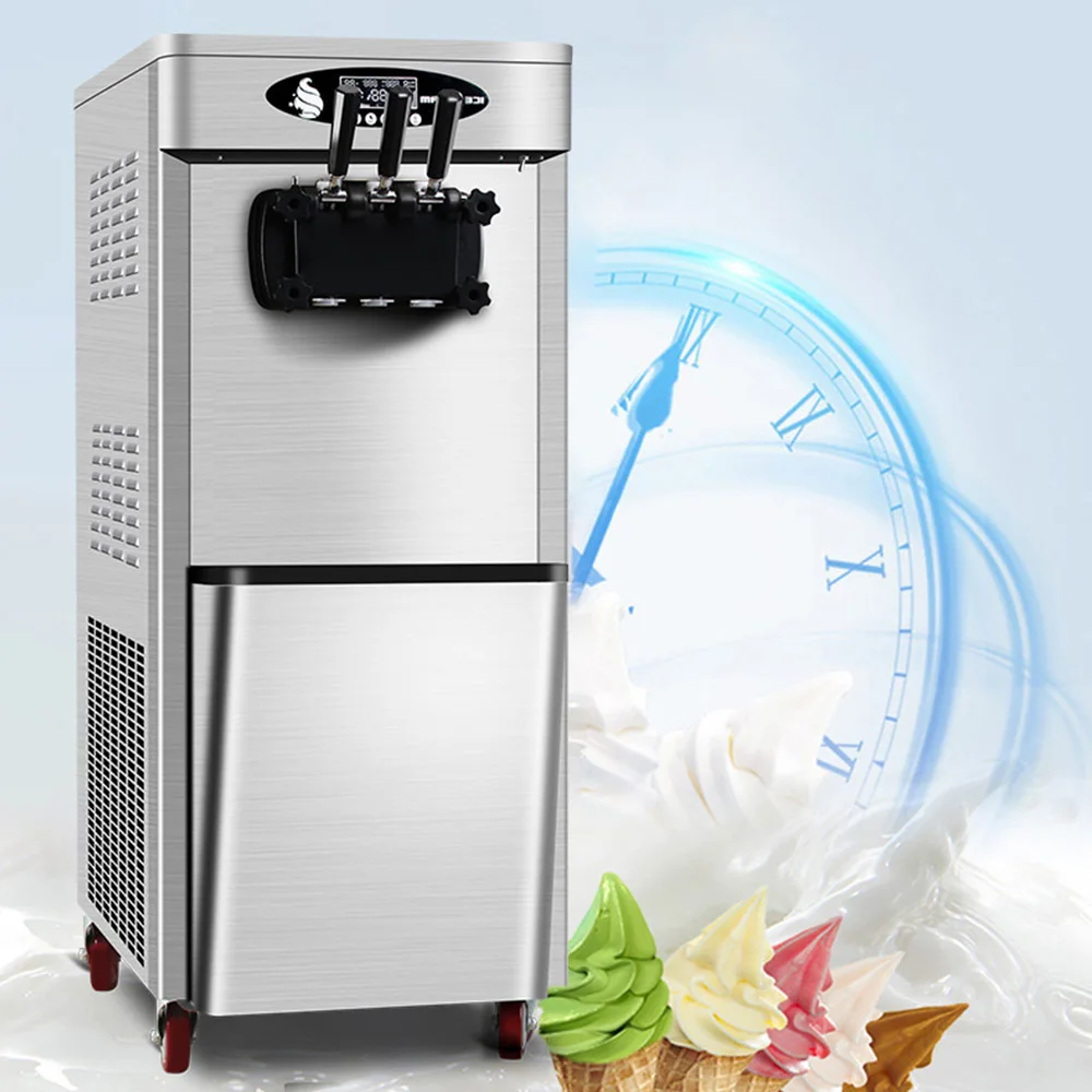 

Commercial ice cream machine stainless steel automatic cleaning ice cream machine with two mixed flavors