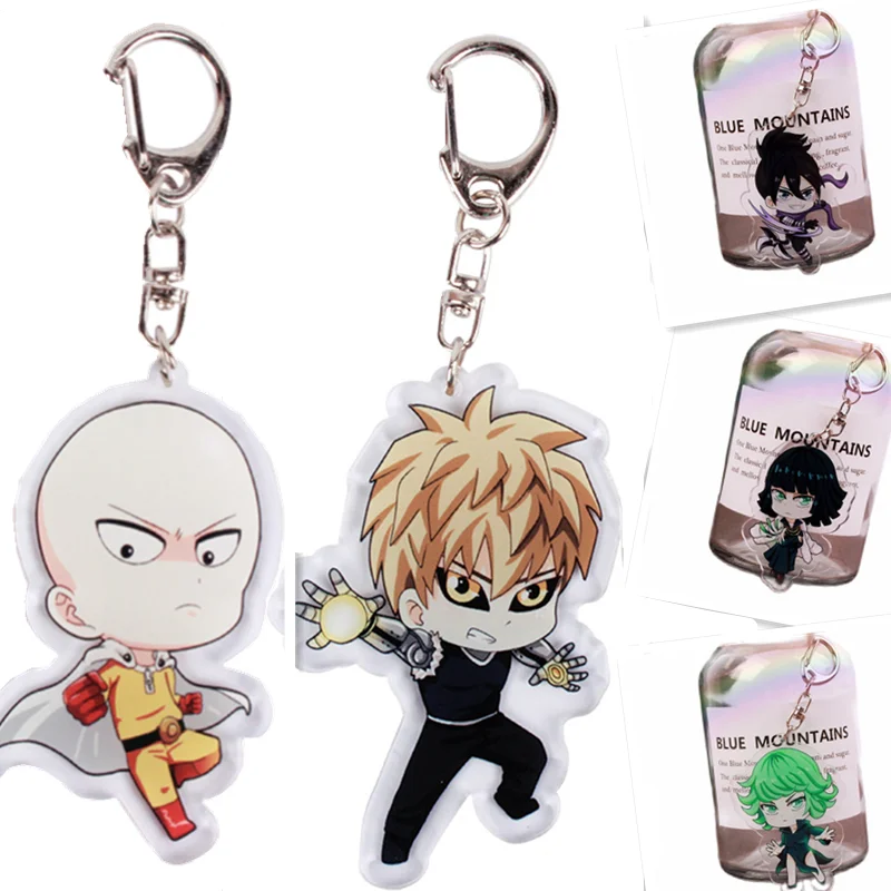 

Japanese Anime One Fist Baldhead Saitama Acrylic Key Chain Couple Bag Car Pendant