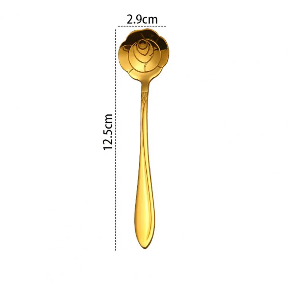 

Creative Stainless Steel Flower Shape Dessert Coffee Stirring Spoon Tableware