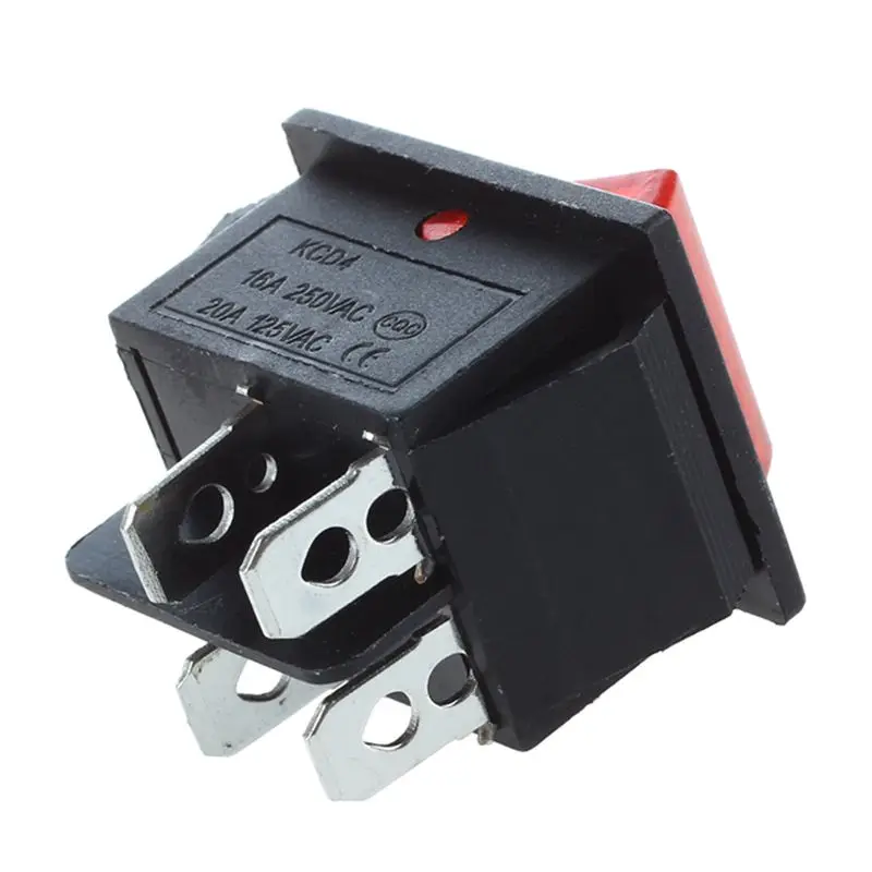 GTBL 2 предмета KCD4 DPST ВКЛ-ВЫКЛ 4 Pin рокер желобковый выключатель 15A/20A AC 250V/125V |