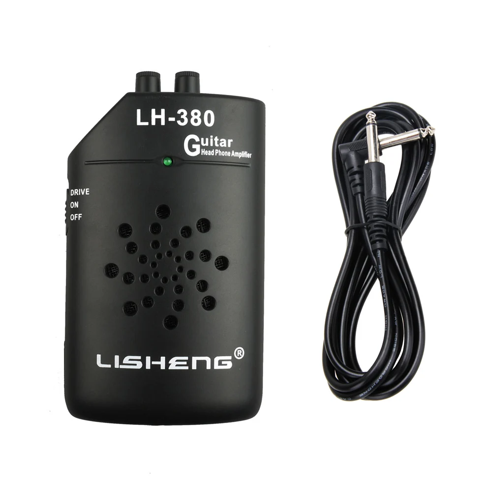 

Portable Electric Guitar Amplifier Amp 9V 1.3W Mini Audio Guitar Amp With Clip Headphone Speaker with Guitar Patch Cord Cable