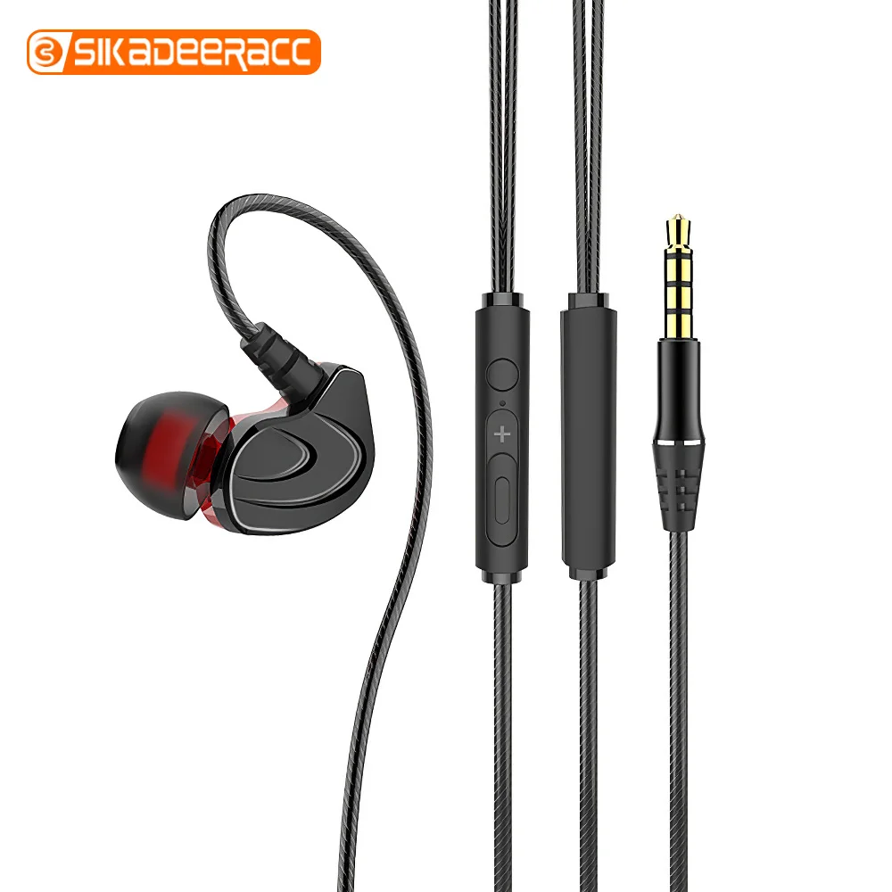 Line Control Earphone Subwoofer Surround In Ear Running Stereo Sound Headsets Women Sports Mic Earbuds For Android iPhone Phone |