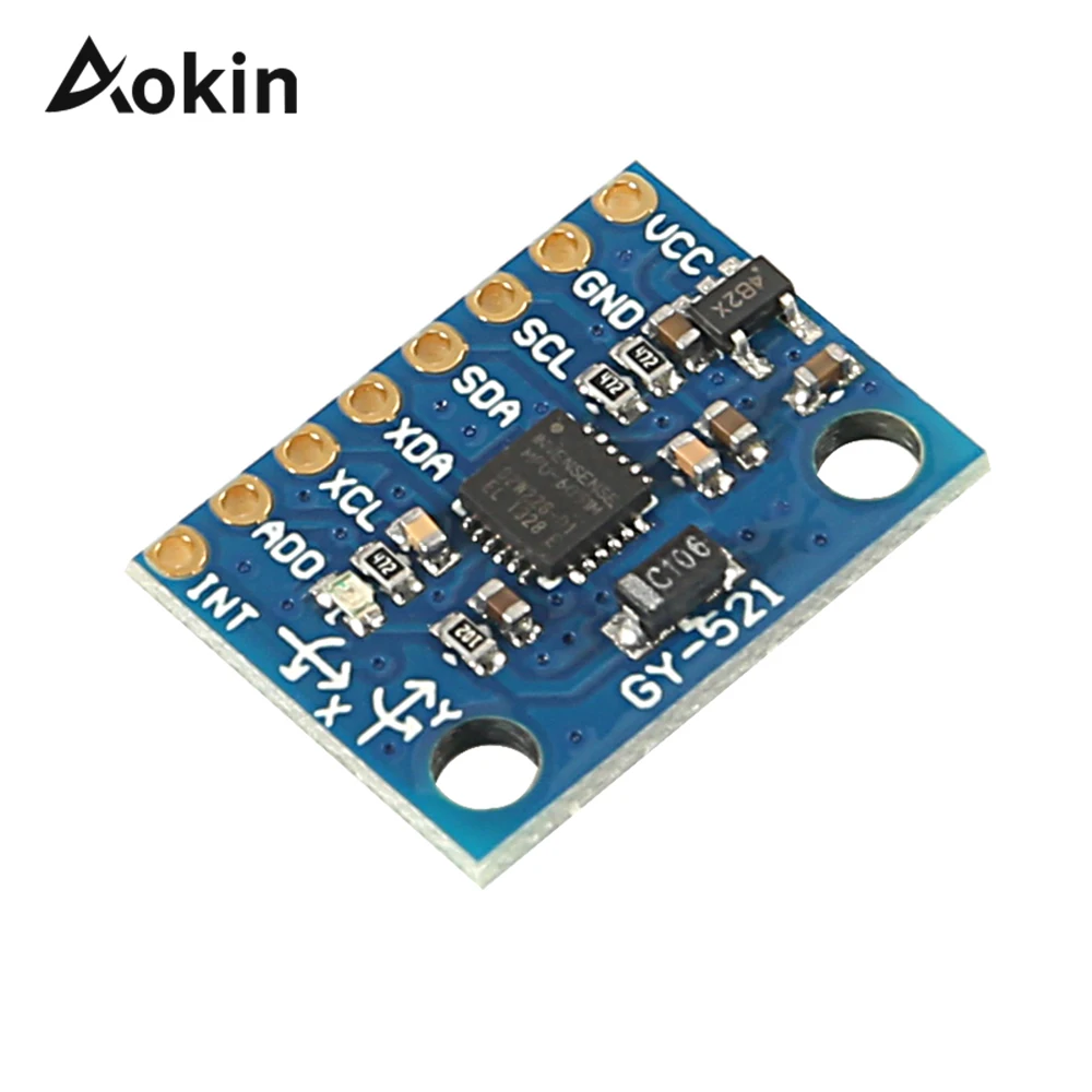 

Aokin MPU-6050 MPU6050 GY-521 GY521 GY 521 MPU 6050 Module 3 Axis Analog Gyro Sensors Accelerometer diy Kit for arduino Kit
