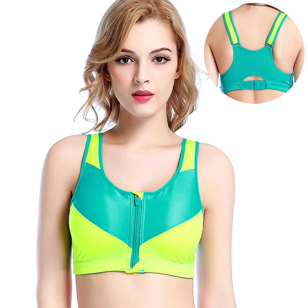 2019 Женская передняя застежка молния без стального кольца Йога для фитнеса бега