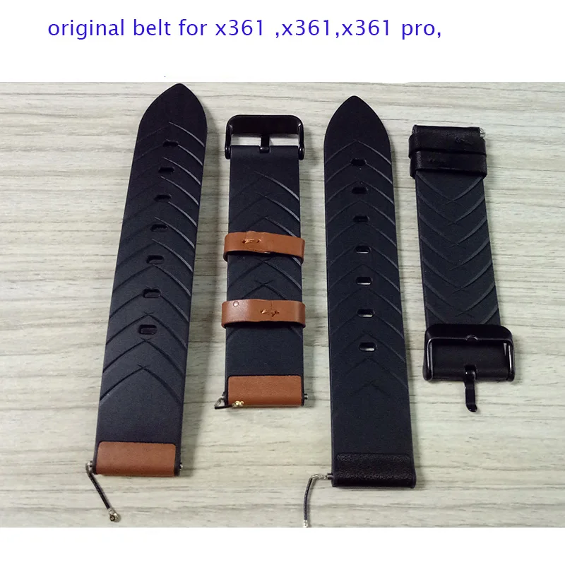 Ремешок кожаный черный/коричневый для наручных часов 2020