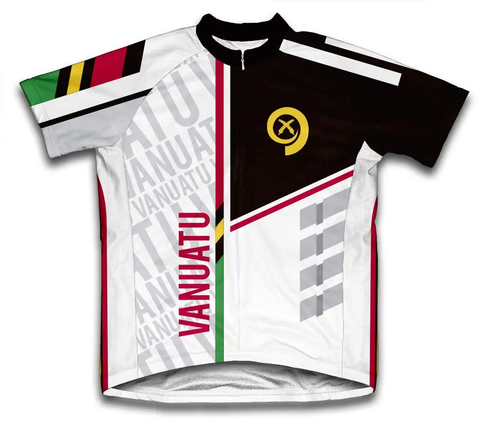 

Classic retro vanuatu men's full zipper bicycle short-sleeved cycling jersey