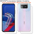 Для Asus Zenfone 7  Pro ZS670KS ZS671Ks 6,67 дюйма 1 комплект = мягкая задняя пленка из углеродного волокна + закаленное стекло для переднего экрана