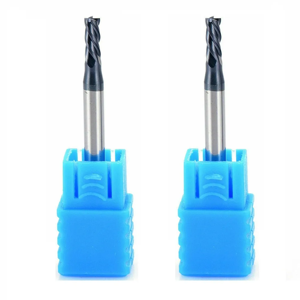 

2PCS Tungsten Carbide HRC45 4 Flutes End Mill 3MM Shank Milling Cutter Tool Set Tungsten Steel Milling Cutter End Mill Metal Cut