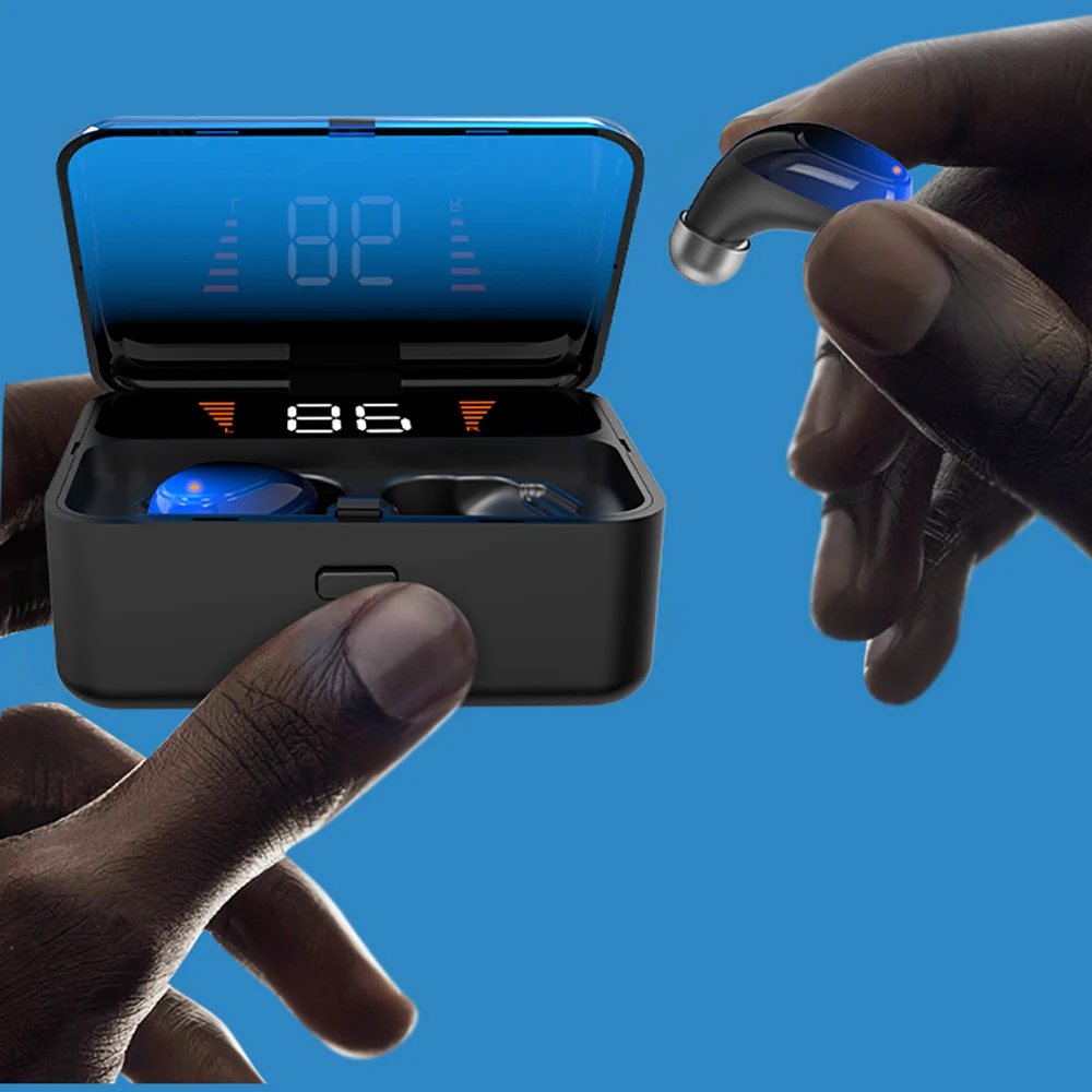TWS Bluetooth наушники V5.0 сенсорные беспроводные наушники 9D стерео Спорт водонепроницаемый гарнитура Handsfree с светодиодный дисплей питания