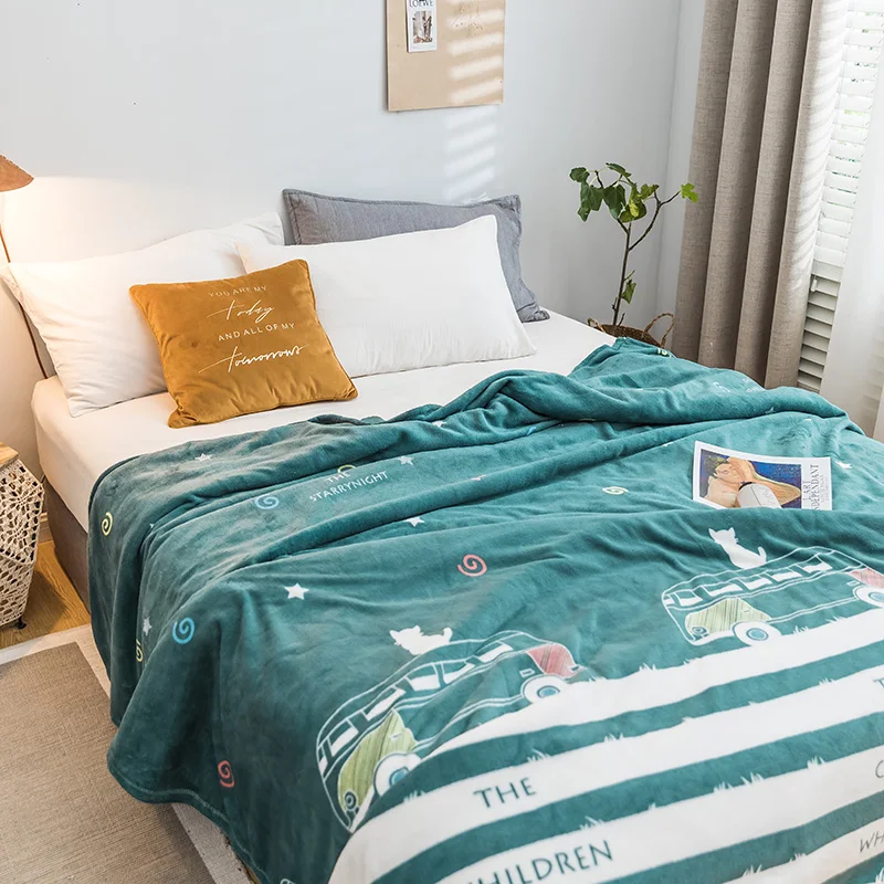 Green white thin blankets fashion quilt twin full queen boys car blanket Throw Flannel on Bed/car/sofa cartoon rugs | Дом и сад